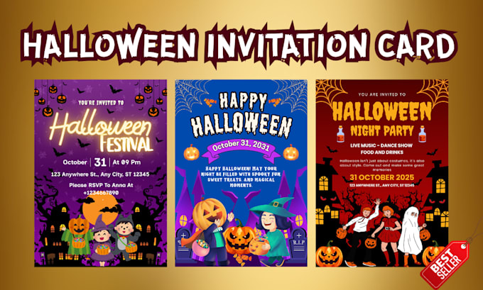 design a spooky halloween party invitation card or event flyer