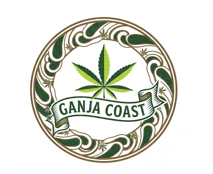 expertly create, cannabis, weed, marijuana hemp and cbd logo