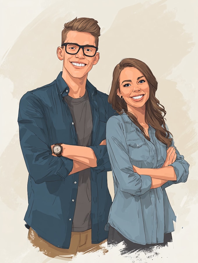 draw couple portrait illustration