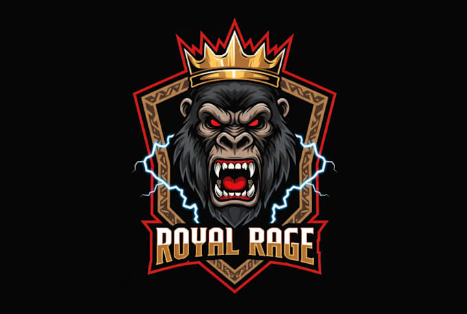 design wonderful angry king gorilla head mascot logo