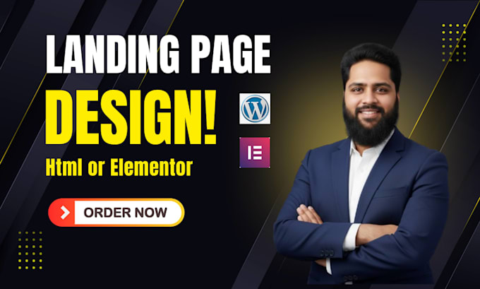 design landing page using HTML, CSS, or elementor