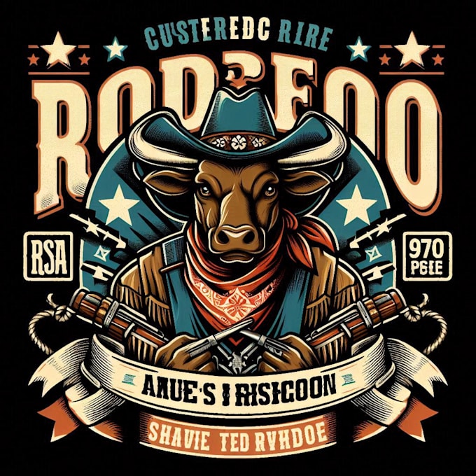Design high quality rodeo mascot logo with t shirt design by ...