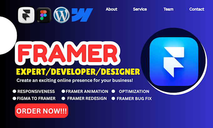 fix framer bug, framer animation, framer SEO and do framer website redesign