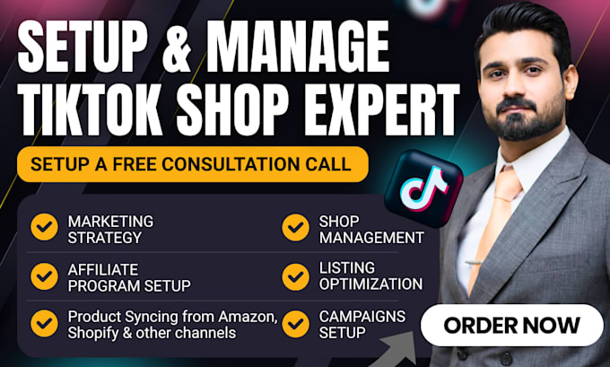 setup tik tok shop, listing creation and optimization  and run tiktok ads