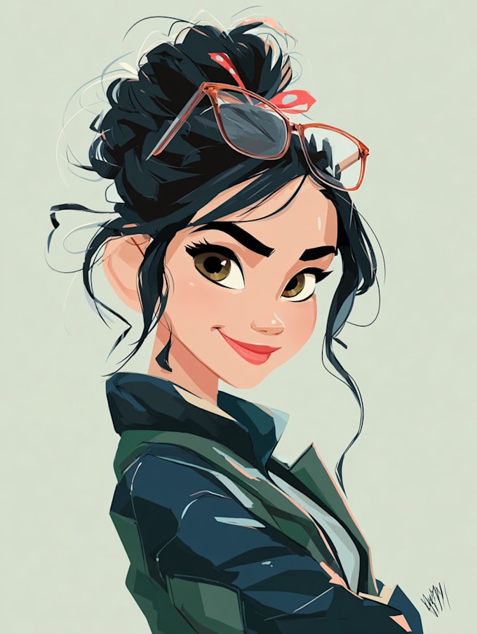 beautiful portrait in disney cartoon