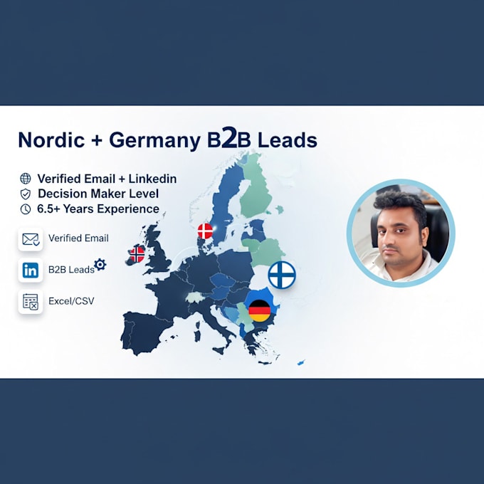verified b2b email and linkedin leads sweden, norway denmark finland and germany