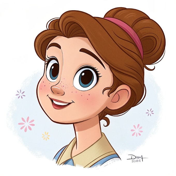 draw disney style cartoon portrait