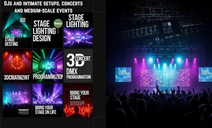 create realistic stage lighting visuals and custom lighting concepts
