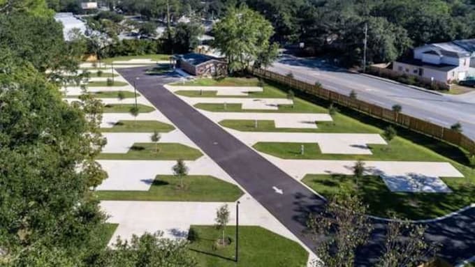 do rv park, caravan park, campground map, vector map and traffic control plan