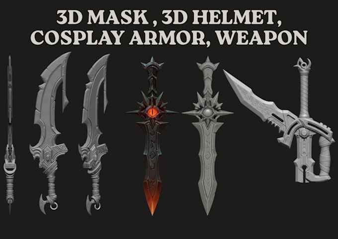 Create custom 3d sword, 3d weapon, 3d armor and cosplay props for ...