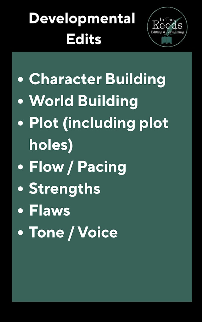 provide developmental editing for your fiction novel
