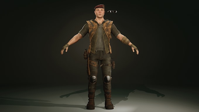 Rpg, fps game 3d character, vr model, ue5 rig, pbr texture, animate ...