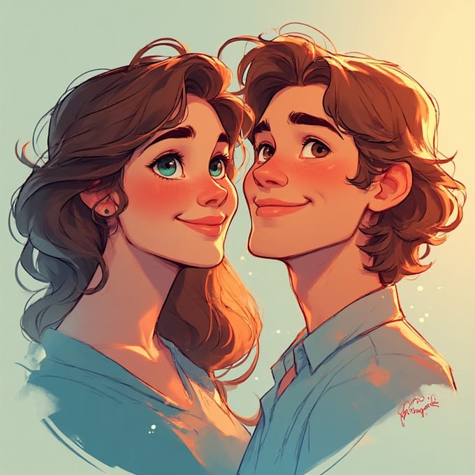 draw couple portrait wedding portrait illustration