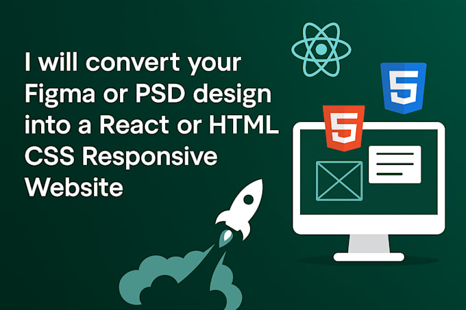 Convert your psd or figma files into react or html css responsive ...