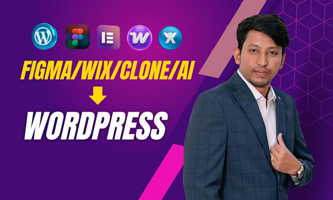 covert figma to wordpress, figma to elementor, wix to wordpress or clone website
