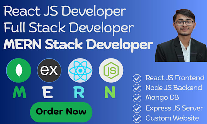 develop react js website, full stack, mern stack development