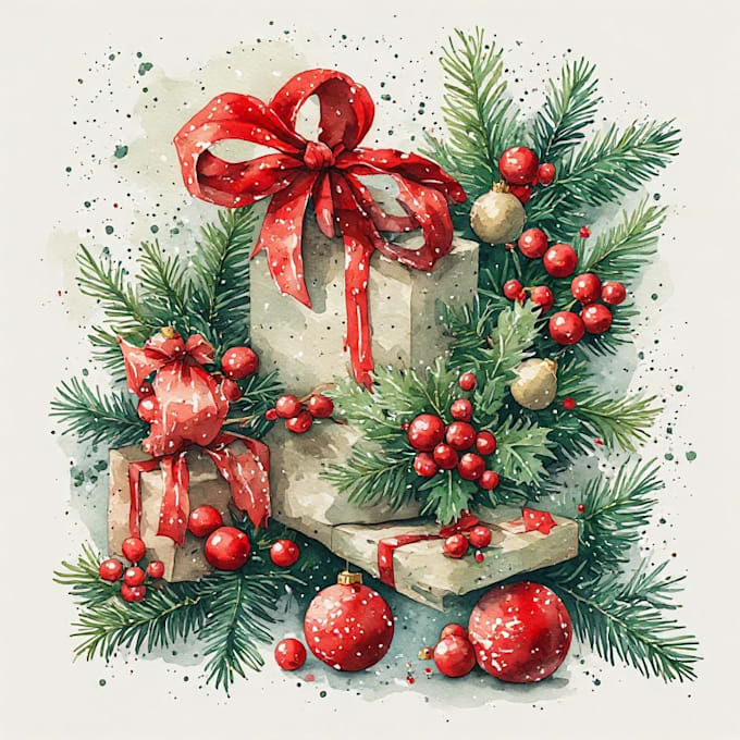 draw christmas illustrations and cards for you