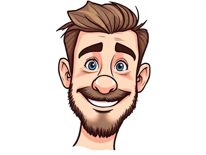 draw cartoon vector portrait with your face