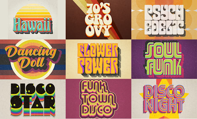 design 70s retro typography logo and tshirt design
