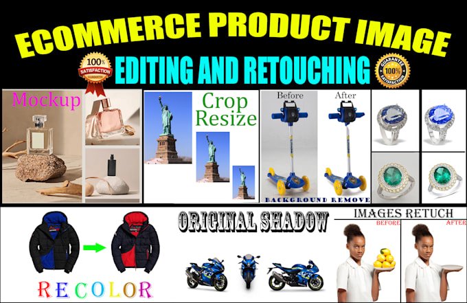 do ecommerce product image editing and retouching, mockup, and manipulation