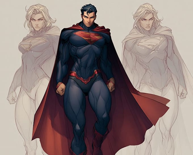draw a concept superhero characters for you