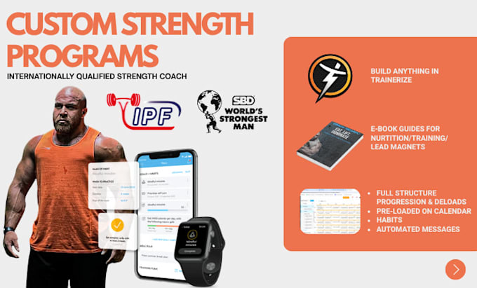 design custom powerlifting and strongman programs on trainerize