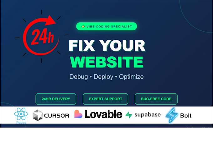 fix and debug your vibe coded website or deploy it