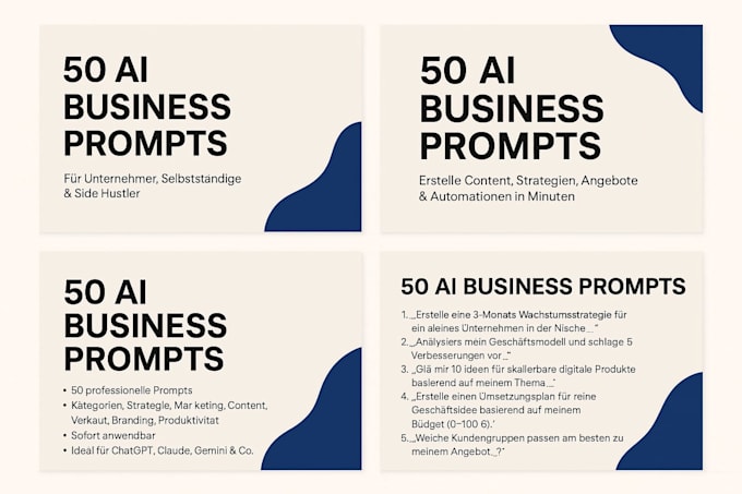 50 ai business prompts PDF digital