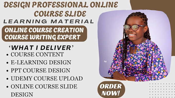 Design professional online course slide and learning material by Kelly ...