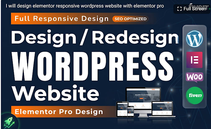 design elementor responsive wordpress website with elementor pro