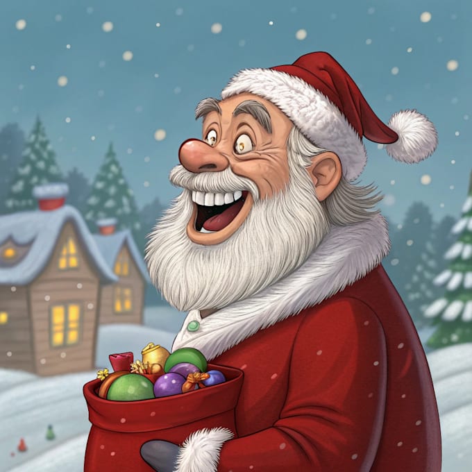 unique christmas cartoon caricature