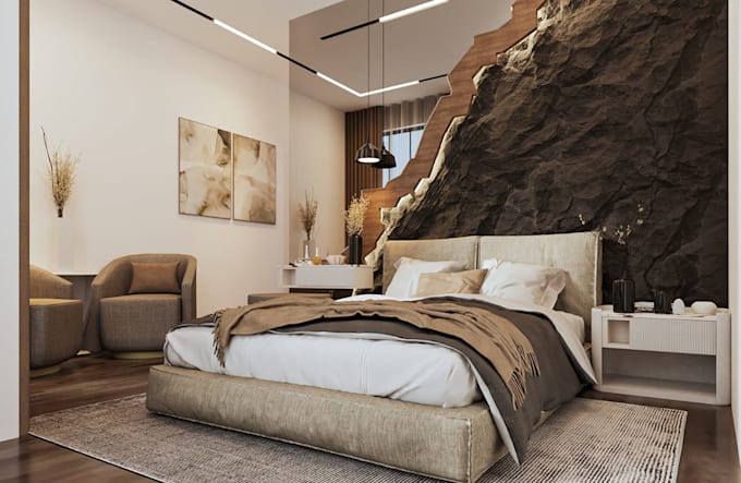design your bedroom interior with realistic 3d rendering