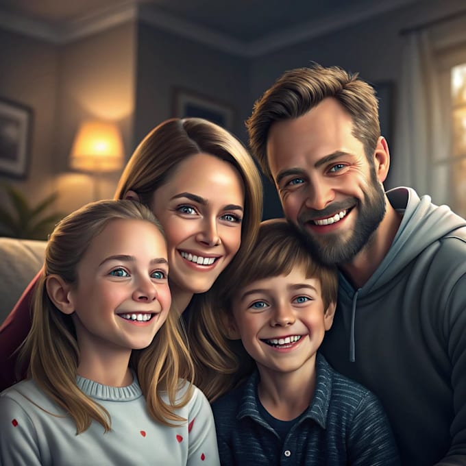 draw family portrait illustration