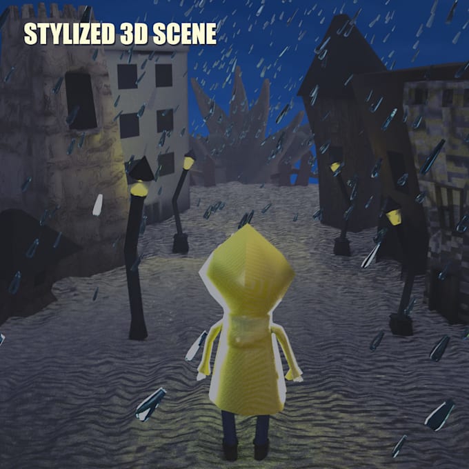 create a blender stylized 3d scene