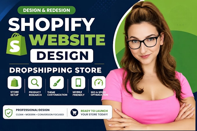 design shopify store, redesign shopify for shopify dropshipping or ecommerce web