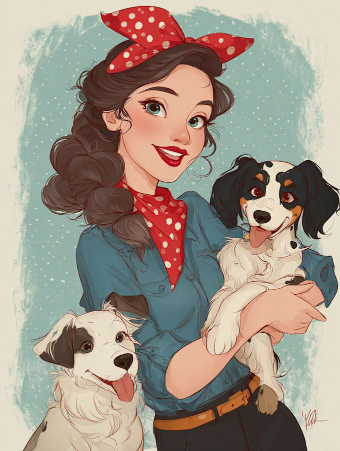 create a unique disney pet portrait