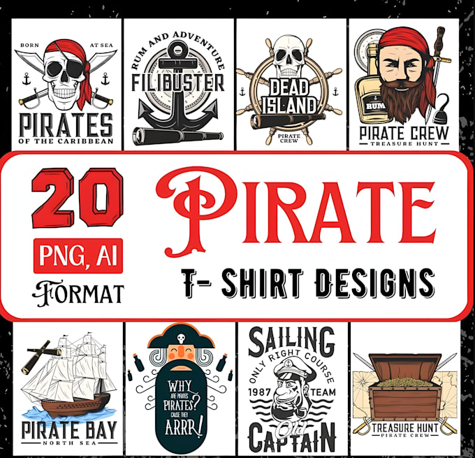 make custom t shirt pirate logo with vector clipart art