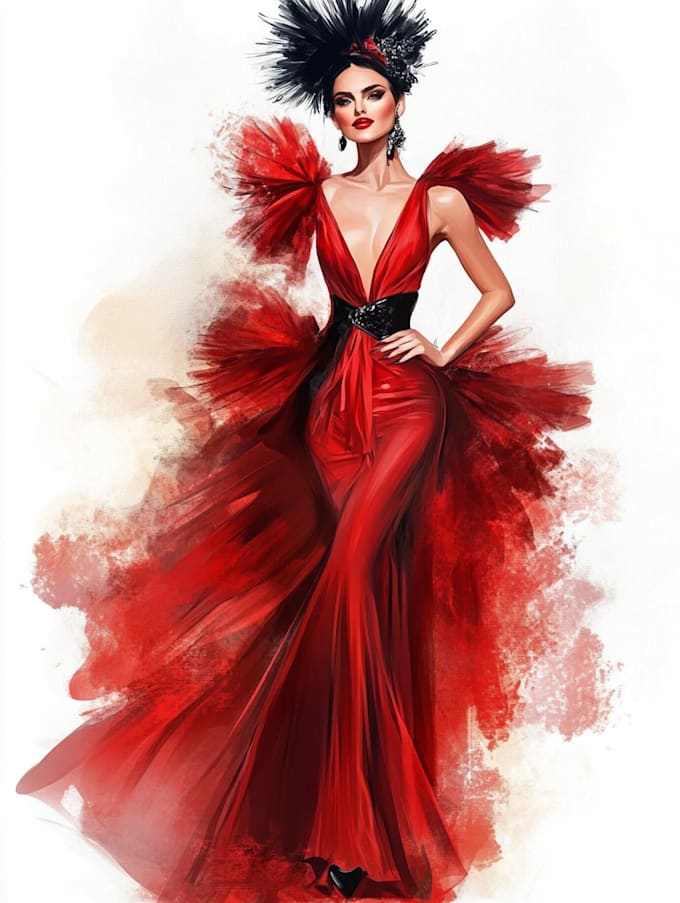 draw a fashion or editorial illustration
