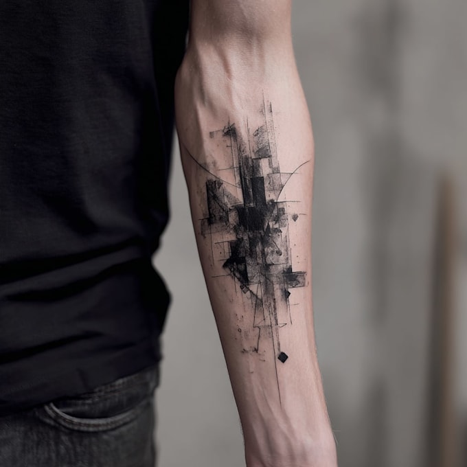 custom an abstract black tattoo design