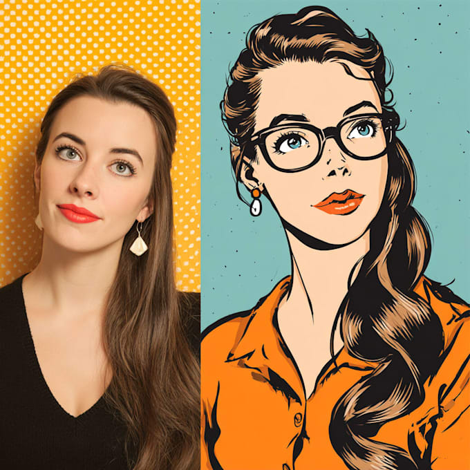 draw a professional pop art portrait