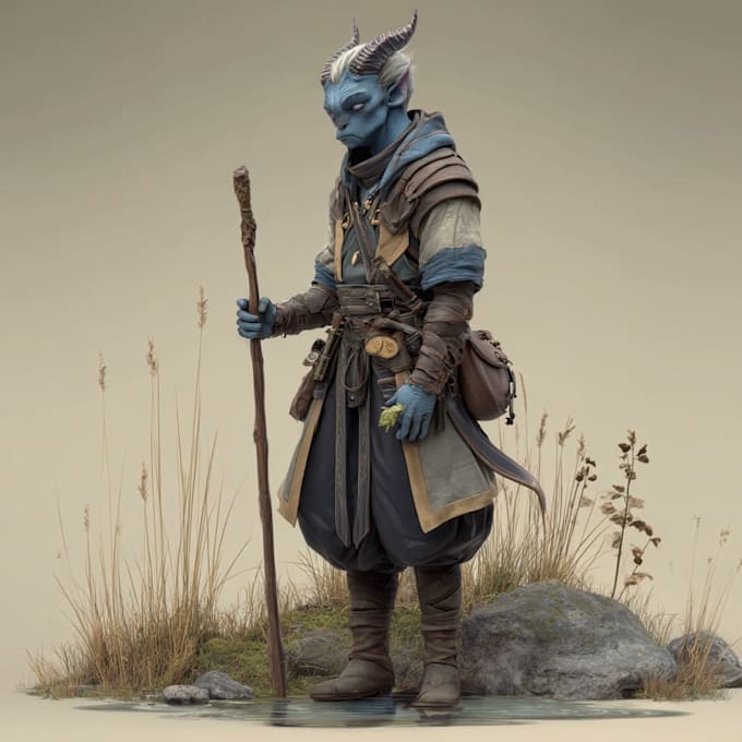 draw a fantasy character for dnd, pathfinder, etc