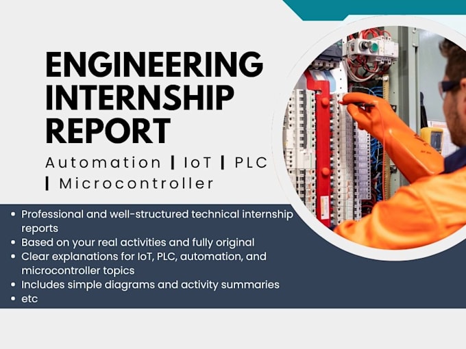 write professional internship reports on iot, automation, microcontrollers etc