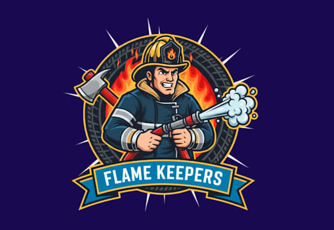 design new style for fire fighter mascot logo design service