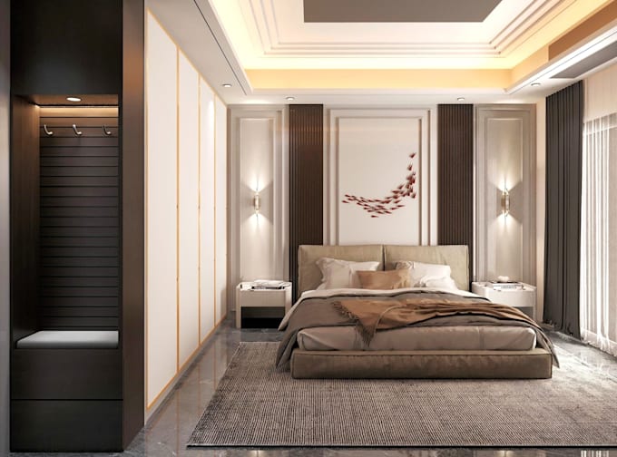 Design modern 3d bedroom interior with realistic rendering by ...