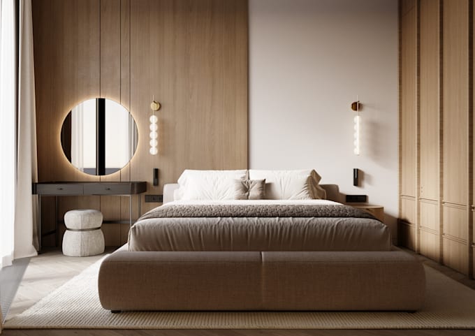 create photorealistic bedroom rendering