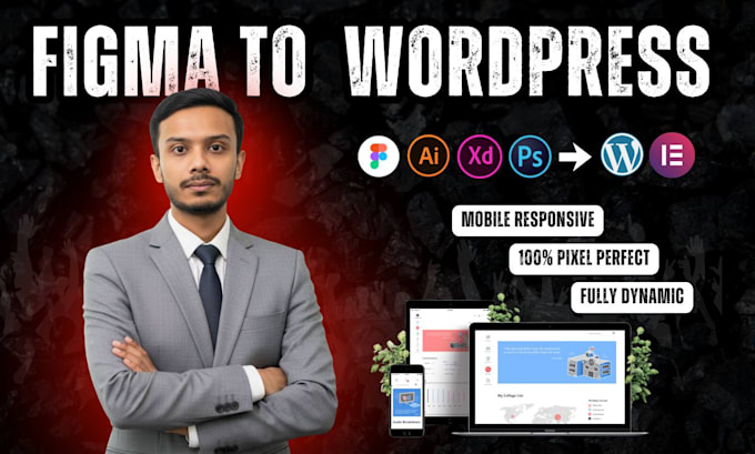 convert figma to wordpress using elementor with responsive design
