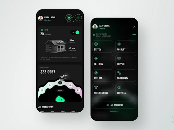 develop lar energy app, electricity app, energy management, power management app