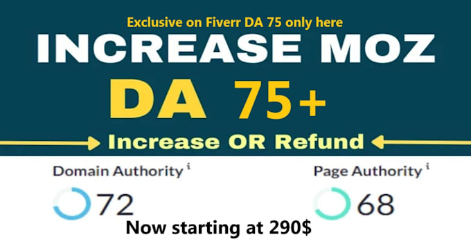 increase domain authority da pa 70 plus