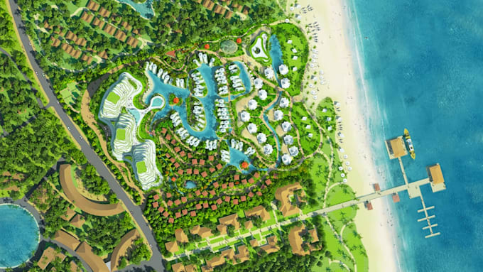 do 3d masterplan design, landscape design for camping resort, cottage, park