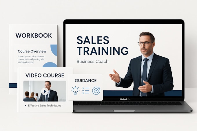 create sales coaching course, training course video course, training manual, PPT